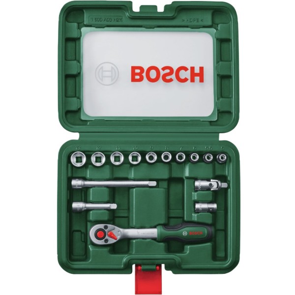 Фото - Набір торцевих голівок Bosch 1/4" з тріскачкою 15 шт. (1.600.A03.EG1)
